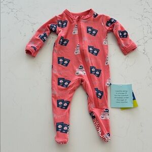 Kickee Pants Coral One Piece zip up